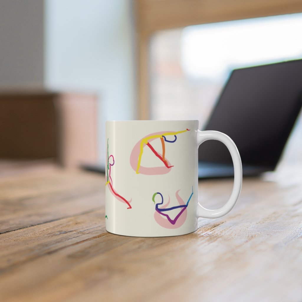 Stick Figure Yoga Poses Coffee Tea Mug