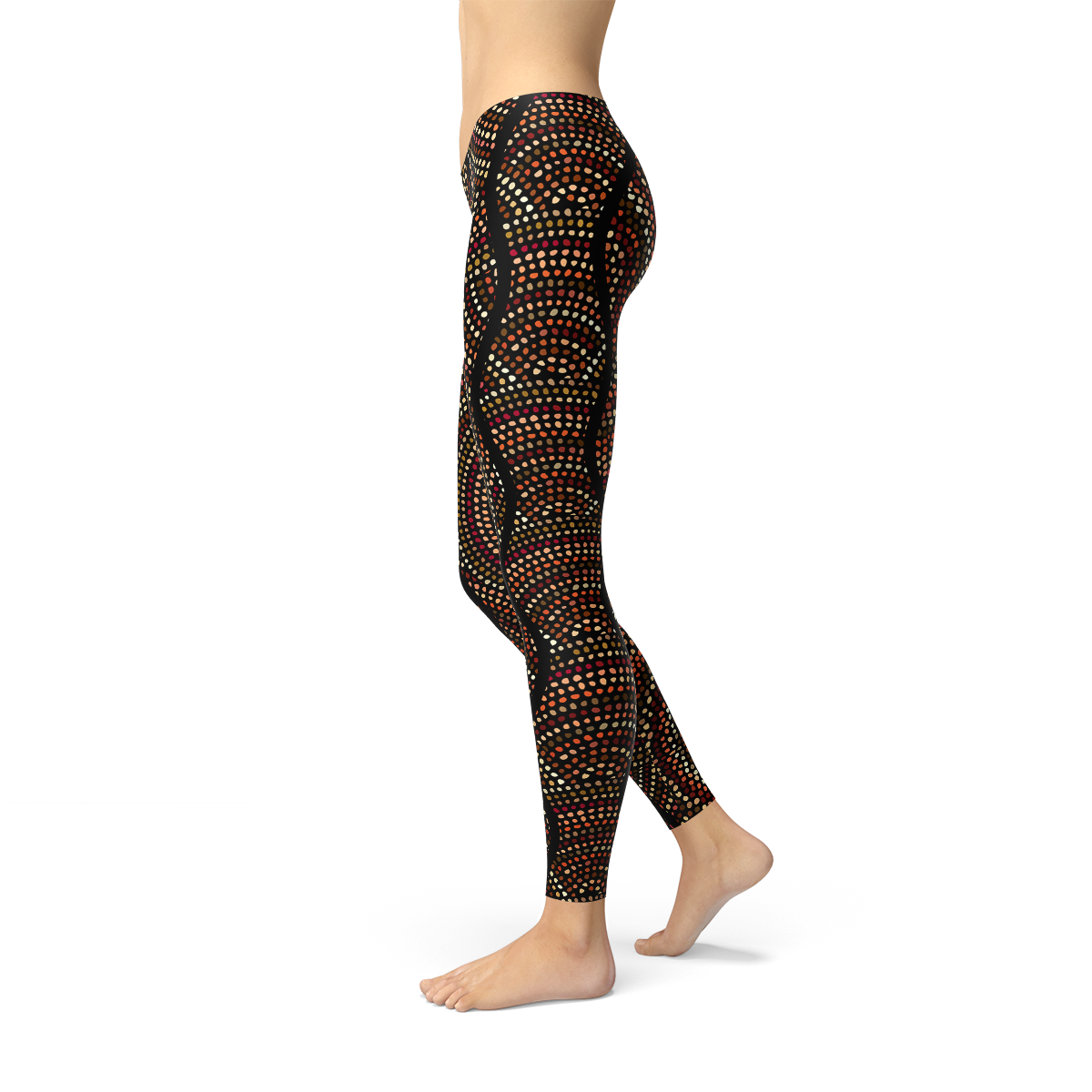 Womens Polka Dots Aboriginal Artwork Leggings (V2)