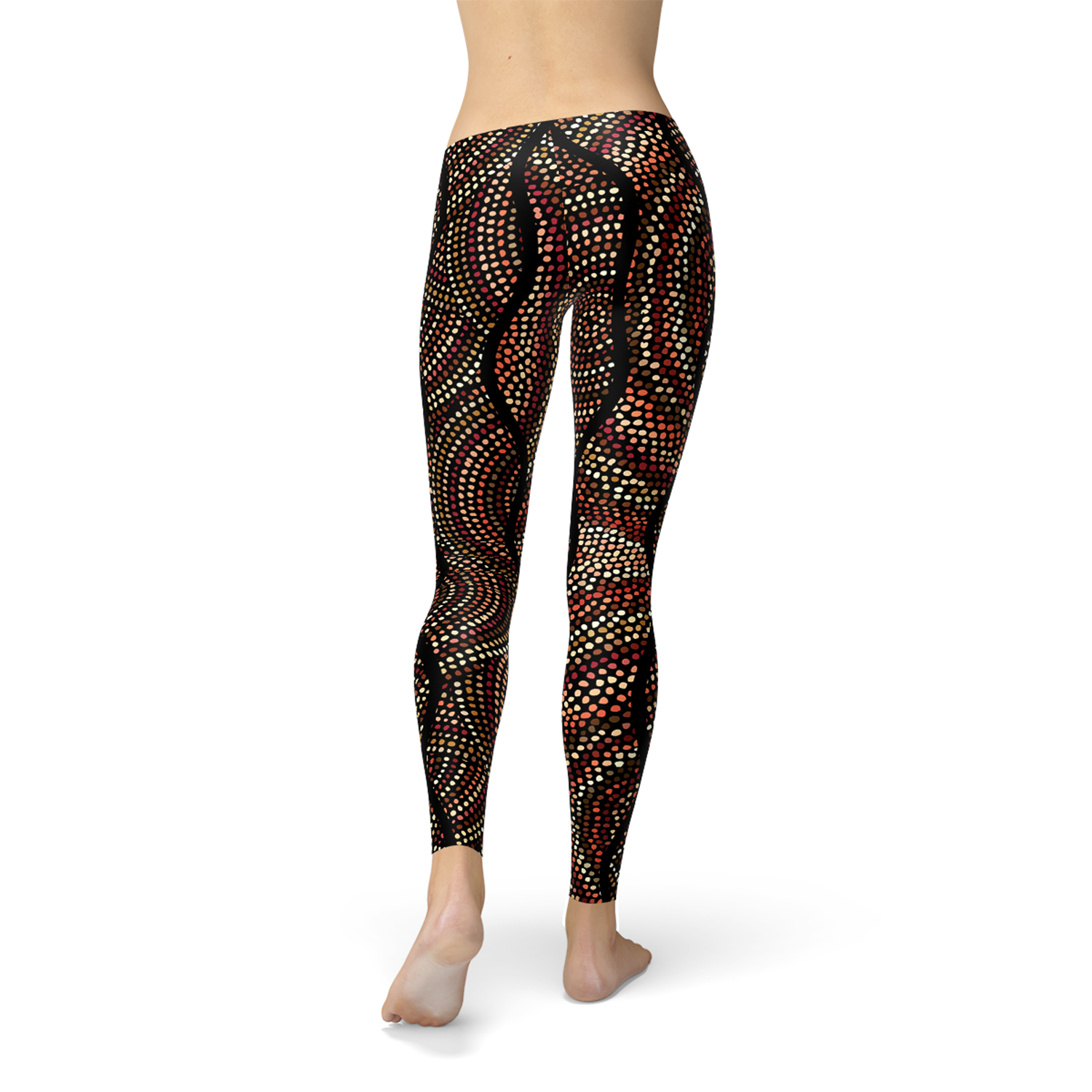 Womens Polka Dots Aboriginal Artwork Leggings (V1)