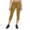 Yellow Tiger Capri Leggings for Women