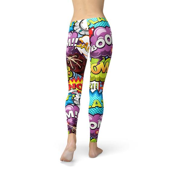 Comic Book Explosions Leggings