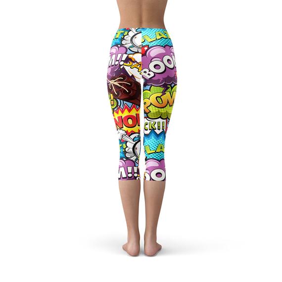 Comic Book Explosions Capri Leggings