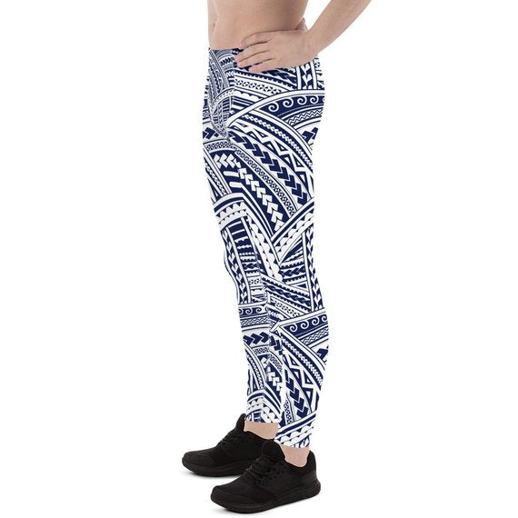 Mens Leggings - Maori Polynesian Tattoo Leggings